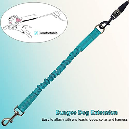 Bungee Dog Leash Extension, 18”Dog Shock Absorber Extender, Works with Any Leash for Walking, Jogging, Training, Playing (Blue) - color: Blue