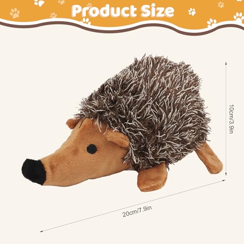 Pilipane Plush Dog Toy, Hedgehog Dog Squeaky Toy, Soft Animal Plush Dog Toothbrush Chew Toy, Interactive Squeaky Hide and Seek Plush Dog Toy, Stuffed Biting Training Playing Toys for Pet Puppy Chewers