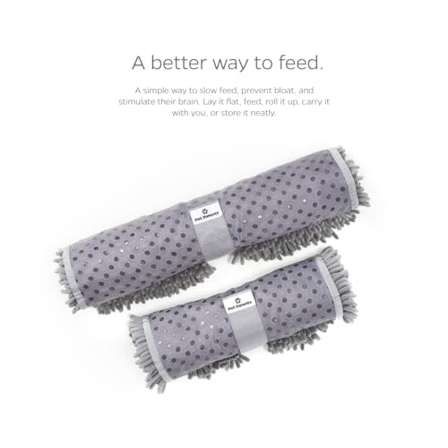 Pet Parents Forager Slow Feeder CAT and Dog Snuffle MAT and Feeding MAT, Forest Grey, Large