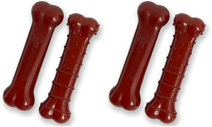 Nylabone Power Chew Basted Blast Dual Flavored Dog Chew Toys for Aggressive Chewers - Durable Dog Bones with 2 Layers of Flavor - Bacon and Steak Flavor, Small/Regular (2 Count) (Pack of 2) - size: Small (Pack of 2)