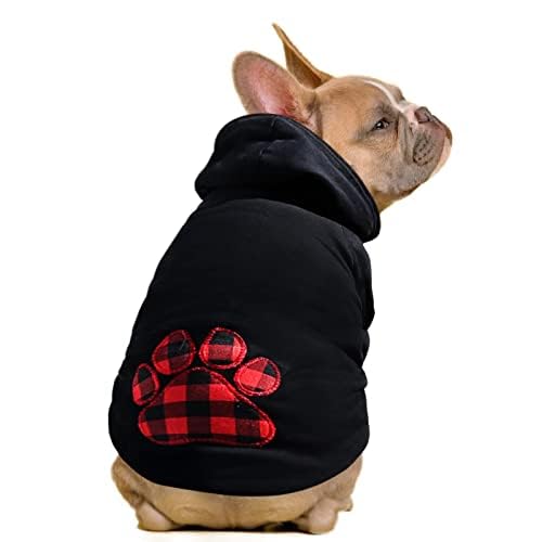 Dog Hoodie,Flannel Pet Hooded Sweater with Hat Puppy Pullover Sweater Shirt,Dog (Black,2XL) - color: Black, size: XX-Large