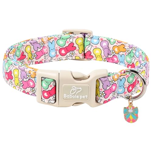 Easter Dog Collar for Puppy Small Dogs - Colorful Bunny Print Easter Collar for Male Female Dogs, Lightweight Adjustable Spring Holiaday Dog Collars with Quick Release Buckle XS - color: Colorful Bunny, size: XS