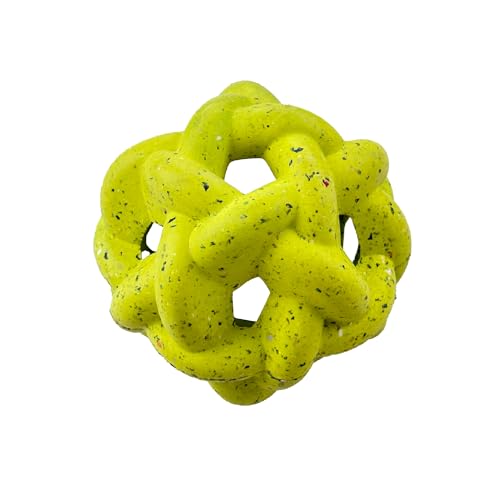 Max Fusion Made with Nike Grind, Arlee Ball Dog Toy for All Dogs, Durable & Natural Rubber Chew Toys for Play, Fetch & Chewing, Yellow, Large, 1 Count - color: Yellow Gyro, size: Large