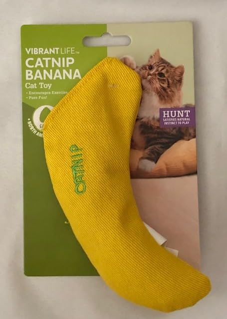 Vibrant Life Cat Toy Yellow Banana Catnip Pure Fun 6.5"