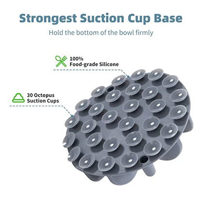 Jaoul Slow Feeder Dog Bowls Insert, Puzzle Slow Feeder Insert with 30 Octopus Suction Cups for Small Medium Large Size Dog Food Bowl (4.72 inch, Grey) - color: Grey, size: Medium(4.72 inch)