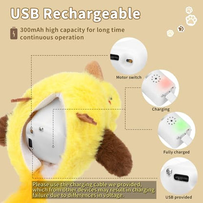 Cat Toys Flapping Birds with Catnip Bags, Rechargeable Chirping Interactive Cat Toy Kicker, Lifelike Birdie Tweets, Indoor Enrichment Moving Wings Cat Exercise Toys for All Breeds Kitten Dog(Oriole) - color: A1