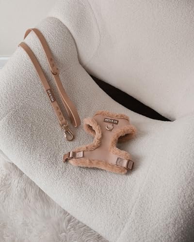 Premium No-Pull Dog Harness Soft Neoprene & Breathable Mesh Vest with Front & Back Clip D-Rings Adjustable Lightweight Walking Harness for Puppies, Small & Medium Dogs (Beige Fur Trim, XS) - color: Beige Fur Trim, size: XS: Neck 10.6-14.2'', Chest 14.2-18