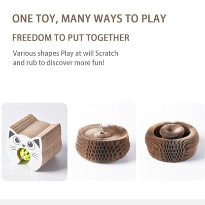Cat Toy, Cat Scratcher, Reversible Infinity Style Magic Organ, Scratch-Resistant and Abrasion-Resistant, Foldable Cat Toys for Indoor Cats - color: Cat