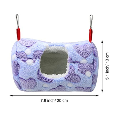 Litewoo Sugar Glider Sleeping Pouch Small Animal Hammock, Hanging Bed Warm Cotton Nest for Rat Hamster Gerbil Sugar Glider Chinchilla Squirrel Guinea Pig (Medium Blue) - color: BLUE
