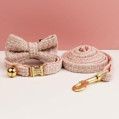 Personalized Cat Collar with Engraved Name and Phone Number - Customizable Kitten Collars for Girls (Tweed) - color: Tweed