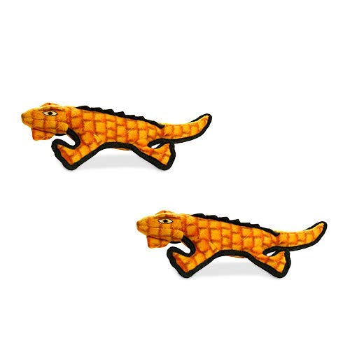 TUFFY - World's Tuffest Soft Dog Toy - Desert - Multiple Layers. Made Durable, Strong & Tough. Interactive Play (Tug, Toss & Fetch). Machine Washable & Floats (Gila Monster, Large 2 Pack) - color: Gila Monster, size: Large 2 Pack