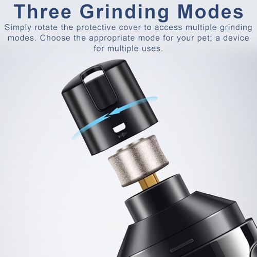 Dog Nail Grinder Quiet - 3 Mode Rechargeable Silent, Pet Nail Trimmer for Safe Free Grooming Durable Low Noise Grinder for Cats Dogs Puppies Small Medium Large Breeds Toenail Care Home