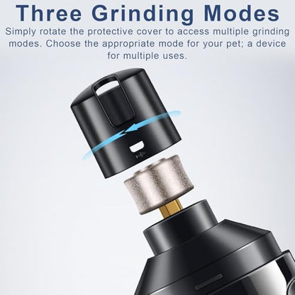 Dog Nail Grinder Quiet - 3 Mode Rechargeable Silent, Pet Nail Trimmer for Safe Free Grooming Durable Low Noise Grinder for Cats Dogs Puppies Small Medium Large Breeds Toenail Care Home