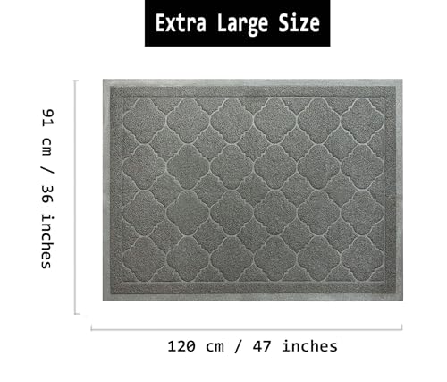 Cat Litter Mat Traps Litter from Litter Box XL Size 47"X36" Durable Trapping Rug, Non-Slip and Waterproof, Easy to Clean - color: Grey