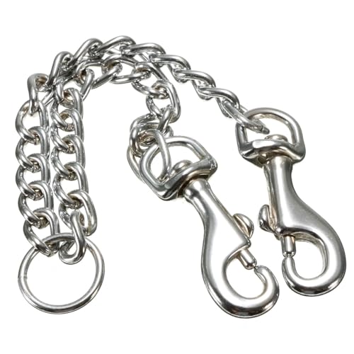 Double Dog Coupler Stainless Steel Leash Splitter Twin Lead Chain for Walking Two Dogs with Dual Swivel Hooks 16 Inch