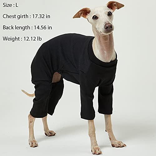Basic Dog Pajamas Pastel Durable and Elastic Dog Onesie Apparel Outfits Doggie Jammies (Medium, Black) - color: Black, size: Medium