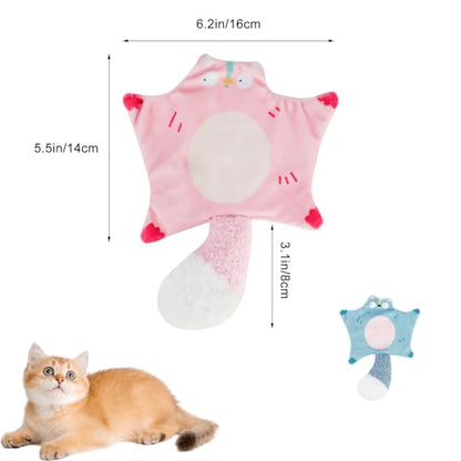 Andiker Catnip Cat Toys, Flying Squirrel Shape Plush Cat Toy with Crinkle Paper and Natural Catnip, Interactive Cat Toys for Indoor Cats and Kittens to Sniff Scratch Bite and Reduce Boredom (Blue) - color: Blue