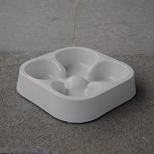Healthy Slow Feeding Dog Bowl for French Bulldog -Slow Feeder Dog Bowl No Chocking Dog Cat Food Water Bowl with Four-Leaf Clover Pattern (Grey) - color: Grey