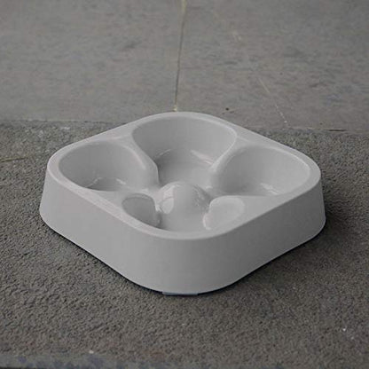 Healthy Slow Feeding Dog Bowl for French Bulldog -Slow Feeder Dog Bowl No Chocking Dog Cat Food Water Bowl with Four-Leaf Clover Pattern (Grey) - color: Grey