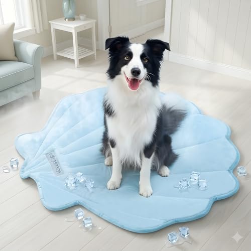 Vagascape Dog Cooling Mat, Washable Pet Cooling Mat, 47" x 45" Thick & Durable Large Cooling Mat for Dogs, Portable Foldable Premium Cooling Pad for Indoor, Outdoor, Travel, Camping, Patio and Beach - color: Blue, size: Large