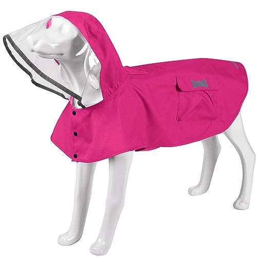 Waterproof Dog Raincoat, Adjustable Reflective Lightweight Pet Rain Clothes with Poncho Hood (Small, Dark Pink) - color: Dark Pink, size: Small(9-13lb)