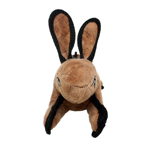 TUFFY World’s Tuffest Soft Dog Toy – Barnyard Series, Brown Rabbit with Squeakers - color: Brown, size: Large