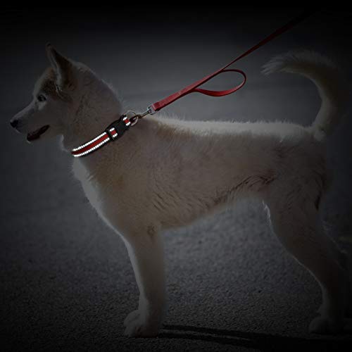 Weewooday 3 Pieces Reflective Dog Collar Nylon Adjustable Quick Release Pet Collars for Dogs(Medium) - size: Medium