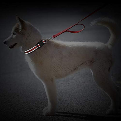 Weewooday 3 Pieces Reflective Dog Collar Nylon Adjustable Quick Release Pet Collars for Dogs(Medium) - size: Medium