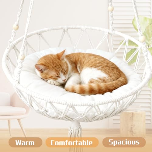 Cat Hammock Cat Window Perch, Bohemian-Style Hanging Basket Swing, Soft Pet Bed Cushion, Comfortable Window Kitty Bed, Perfect for Cats to Sunbathe, Take Naps, and Gaze Into the Distance 40*120CM