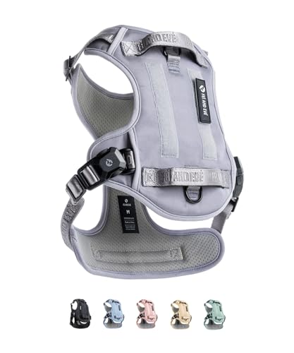 2026 New Edition, Fei & Eve MagEase Dog Harness - Instant Magnetic Buckle | 3-Point No-Pull Control | Heavy-Duty 900D Nylon | Dual Safety Handles | Breathable Mesh | Adjustable Fit | Medium,Gray - color: Twilight Gray, size: M