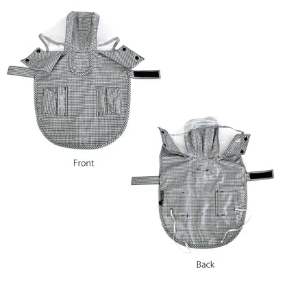 Waterproof Dog Raincoat, Adjustable Reflective Lightweight Pet Rain Clothes with Poncho Hood(Small,Black&White) - color: Black&White, size: Small(9-13lb)
