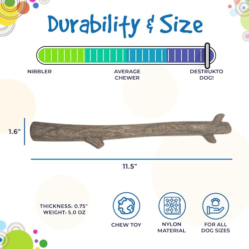 SodaPup Chew Stick – Durable Dog Chew Toy Made in USA from Non-Toxic, Pet Safe, Food Safe, Nylon Material for Mental Stimulation, Clean Teeth, Fresh Breath, Problem Chewing, Calming Nerves, & More - color: Natural Nylon Brown Stick