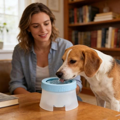 Dog Water Bowl | Large Capacity Non Slip Leakproof Bowl | Dog Water Container | for Travel, Car, Crate, Carrier, Home, Garden, Vet, Park