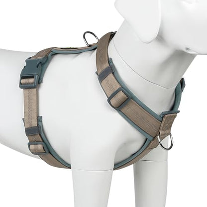 Plutus Pet No Pull Dog Harness, Adjustable Nylon Harness with Soft Padding, Reflective and Heavy Duty Dog Harness for Small, Medium, Large Dogs(Beige, XS) - color: Beige, size: XS