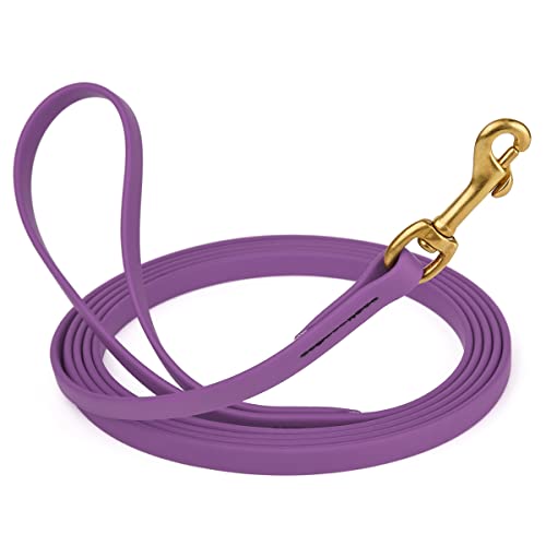 Viper K9 Biothane Working Dog Leash Waterproof Lead for Tracking Training Schutzhund Dog Sport & Search - Odor-Proof Long Line with Solid Brass Snap for Puppy Medium Large 1/2" x 10ft Amethyst Purple - color: Amethyst Purple, size: 1/2" x 10ft