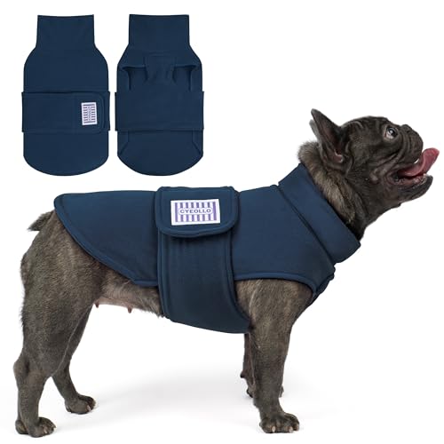cyeollo Small Dog Sweater, Soft Fleece Sweaters Turtleneck Doggy Sweatshirt Warm Fall Winter Vest Stretchy Pet Clothes for Puppy Soft Doggie Coat Girl & Boy, Navy S - color: Navy, size: Small