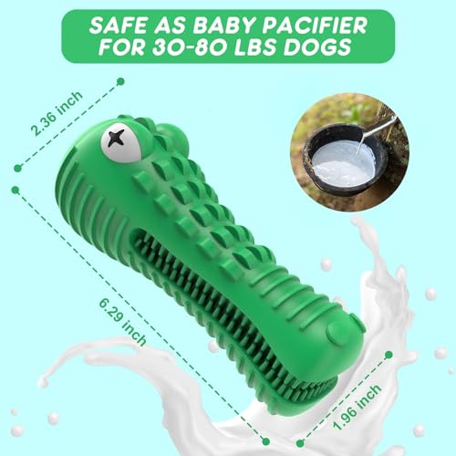 Cutiful Dog Toys for Aggressive Chewers Large Medium Breed, Indestructible Dog Chew Toys, Squeaky Interactive Tough Extremely Durable, Dogs Toothbrush Toys to Keep Them Busy - color: green