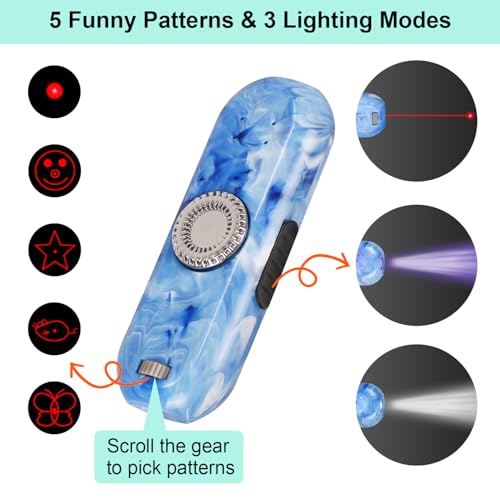 TBTeek Cat Toy, Finger Rotatable, 3 Modes, 5 Fun Patterns, Rechargeable, Portable Dog Cat Toy for Indoor Cats Chasing and Exercise - size: 1pc finger rotatable