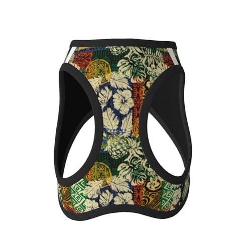 Hawaiian Tribal Elements and Hibiscus Dog Harness and Leash Set, No Pull Reflective Adjustable Soft Mesh Padded Pet Vest with Safety Buckle for Small Medium Dogs and Cats Small - color: Hawaiian Tribal Elements And Hibiscus, size: Small