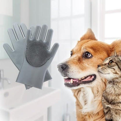 Dog Bath Glove - Dog Brush, Grooming Glove, Dog WASH Glove, Dog&CAT DESHEDDING Glove 1 Pack