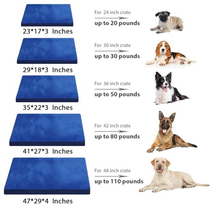 Dog Crate Bed Waterproof Deluxe Plush Dog Beds with Removable Washable Cover Anti-Slip Bottom Pet Sleeping Mattress for Large, Medium, Jumbo, Small Dogs, 41 x 27 inch, Navy - color: Navy, size: 41.0"L x 27.0"W x 3.0"Th