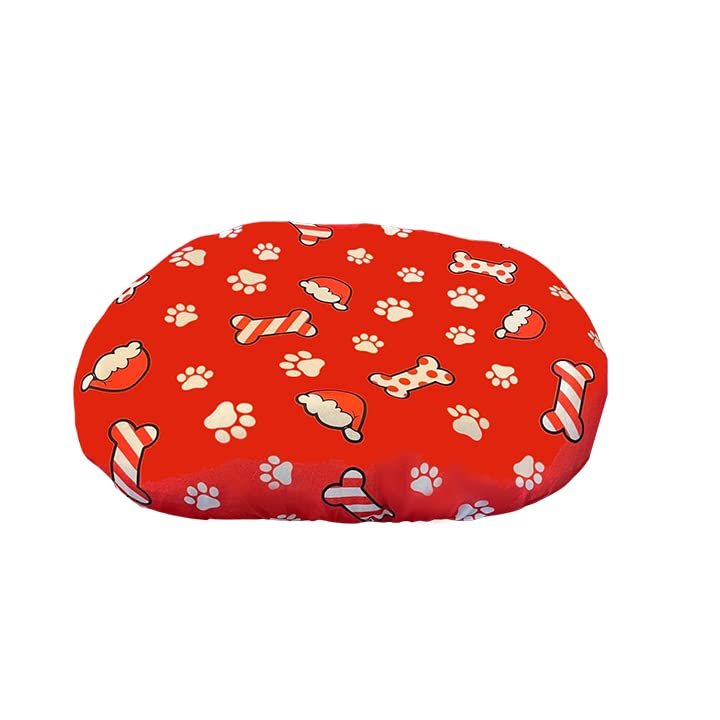 DUKE&LEFTY Furever Pet Dog Bed Slipcover-Stretch Soft Petbed Cover-Universal-Easy to Remove (Zipper Free)-Christmas/Small - color: Christmas, size: Small-24"x18"x4"