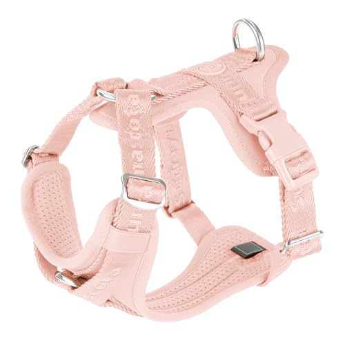 No Pull Dog Harness with Lycra, Three-Point Force Dispersion & 3D Padding, Adjustable Breathable Mesh for Small Medium Large Dogs(Light Pink,XS) - color: Light Pink, size: XS(Neck:10.0-16.0,Chest:14.0-20.0)