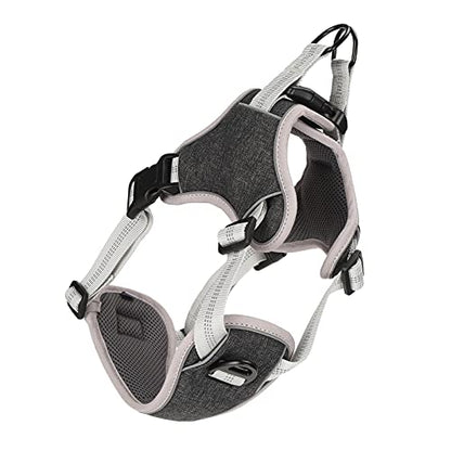 Dog Vest Harness Adjustable Reflective Chest Strap for Large Medium Dogs - Anti - Lost 360° Pressure Relief, Comfortable Fit, Night Safety (L) - size: L