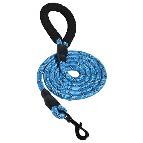 Amazon Basics Round Dog Leash, Heavy Duty, Durable Rope for Small, Medium, and Large Dogs, Lightweight Design for Walking, Training, and Outdoor Activities, Blue, 6 Ft - color: Blue, size: Large