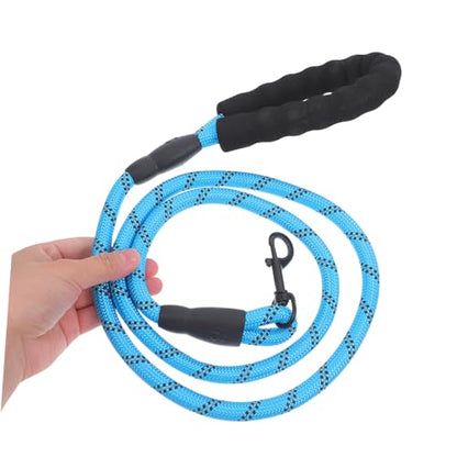 Nylon Reflective Dog Leash with Comfort Handle Heavy Duty Traction Rope for Small Large Dogs Training Safe Night Walking and Running