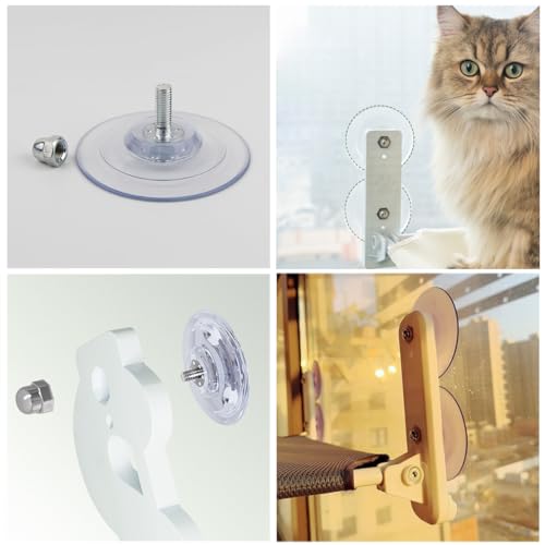 4 Pack Cat Window Perch Suction Cup Replacement with Screws 85mm Sturdy Strong Hanging Holder Suction Cups for Cat Window Perch Cordless Hammock Foldable Cats Bed Seat