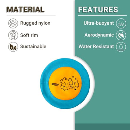 Bifeaw 3 Packs Nylon Interactive Dog Flying Disc - Floating Dog Toys for Aggressive chewers - Water Toys for Dogs