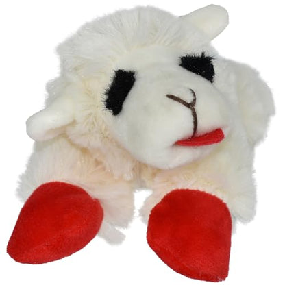 Multipet Lamb Chop Dog Plush Toy - Squeaky Toy for All Dogs - Extra Soft Plush - Stuffed Animal Dog Toy for Cuddling & Playing - Cute Pet Toy (6", Cream) - size: 6", style: White