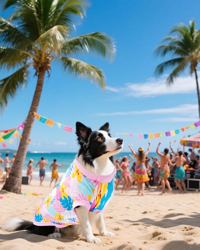 PET SHOW 4 Pack Dog Hawaiian Shirts for Large Dogs UPF 50+ UV Sun Protection Summer Cool Clothes Tank Top Floral Dog T-Shirts Pet Holiday Party Sleeveless Vest Boy Girl(XXX-Large) - size: XXX-Large